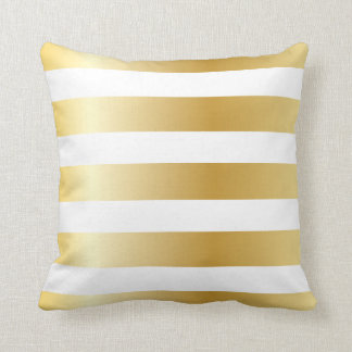 Shiny Metallic Wide Gold Streifen Muster Kissen