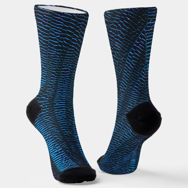 Shiny metallisches, leuchtend neonblaues abstrakte socken (Gewinkelt)