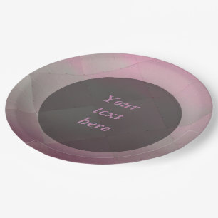Shiny Modern Checkered Metal Pink jeden Text Pappteller