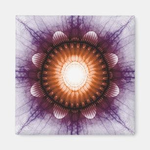 Shiny-mystische rote violette Ornamente Magnet