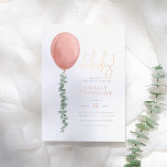 Shiny Oh Baby Eucalyptus Balloon Baby Girl Dusche Folieneinladung<br><div class="desc">Fügen Sie Ihrem Baby-Duschbad-Einladungen etwas Glanz mit echter Goldfolie, Silber oder Rose! Dieser klassische und zeitlose Metallic-Stil wird Ihren Einladungen sicher noch ein weiteres Level hinzufügen. Feiern Sie die bevorstehende Ankunft Ihres wertvollen Babys mit dieser Babydusche mit einem handbemalten Ballon. Der niedliche Aquarellballon erscheint auf der links Seite des Einladens...</div>