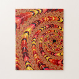 Shiny Orange and Yellow Spiral Fractal Abstract