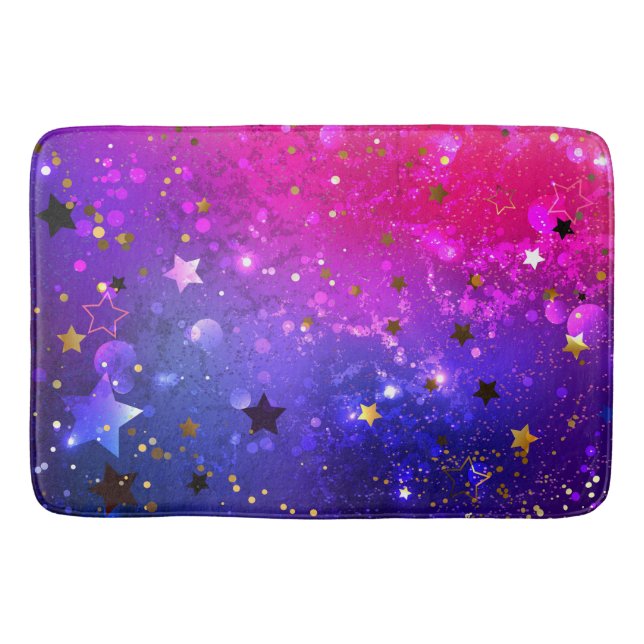 Shiny Pink Blue Background Badematte (Vorderseite)