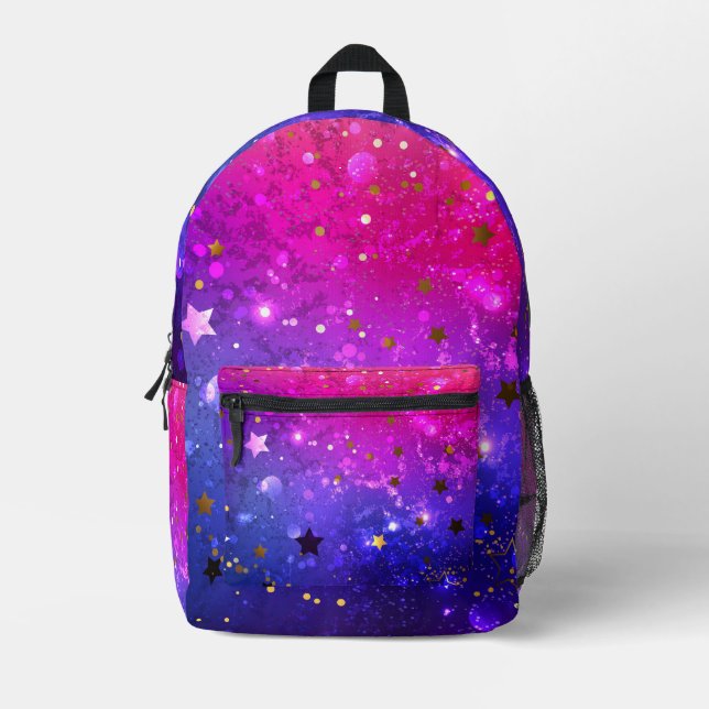 Shiny Pink Blue Background Bedruckter Rucksack (Vorderseite)