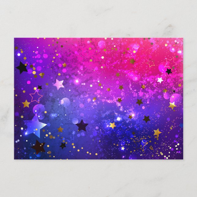 Shiny Pink Blue Background Begleitkarte (Vorderseite)