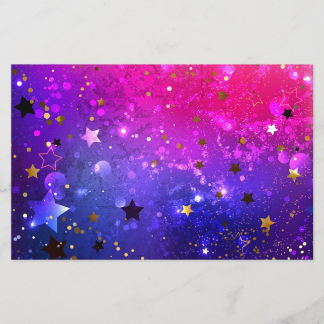 Shiny Pink Blue Background Briefpapier (Vorderseite)