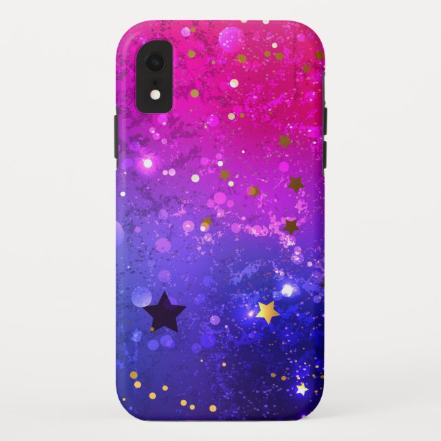 Shiny Pink Blue Background Case-Mate iPhone Hülle (Rückseite)