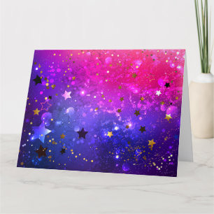 Shiny Pink Blue Background Dankeskarte