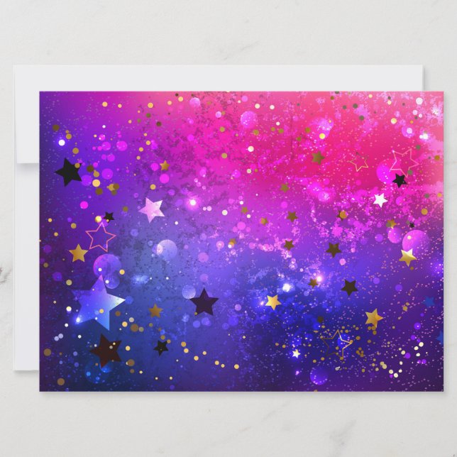 Shiny Pink Blue Background Einladung (Vorderseite)