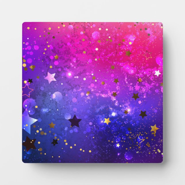 Shiny Pink Blue Background Fotoplatte (Vorderseite)