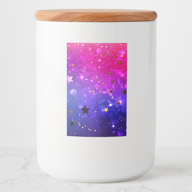 Shiny Pink Blue Background Lebensmitteletikett (Vorderseite)