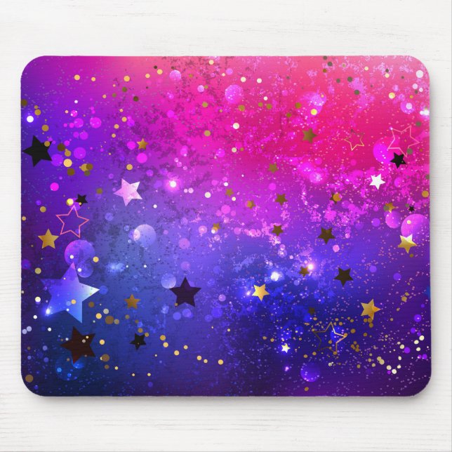 Shiny Pink Blue Background Mousepad (Vorne)