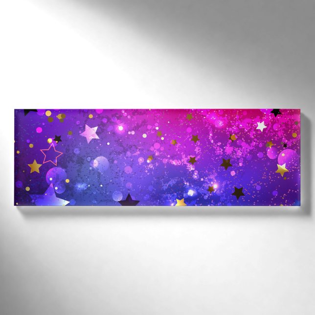 Shiny Pink Blue Background Namenschild (Vorderseite)