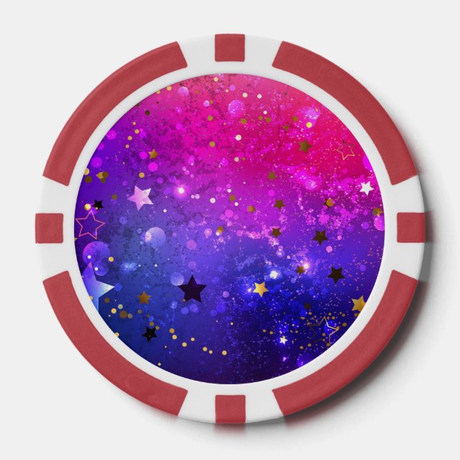 Shiny Pink Blue Background Pokerchips (Vorderseite)