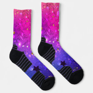 Shiny Pink Blue Background Socken