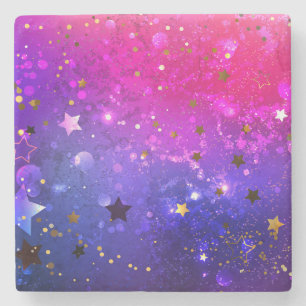 Shiny Pink Blue Background Steinuntersetzer