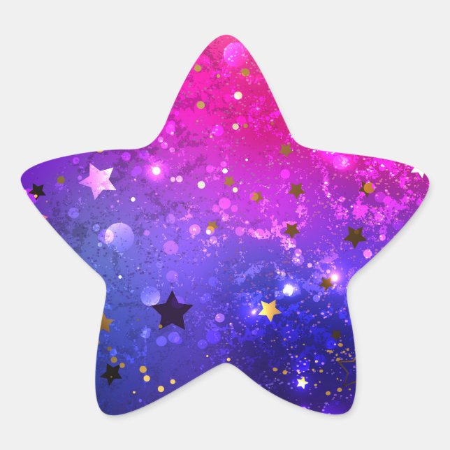 Shiny Pink Blue Background Stern-Aufkleber (Vorderseite)