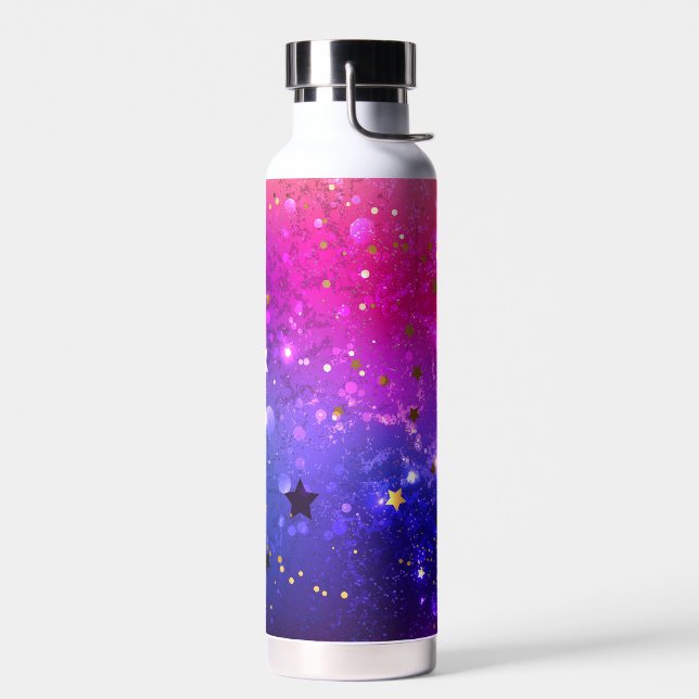 Shiny Pink Blue Background Trinkflasche (Links)