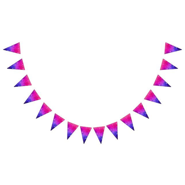 Shiny Pink Blue Background Wimpelkette (Alle)