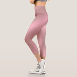 Shiny Pink Capri Leggings