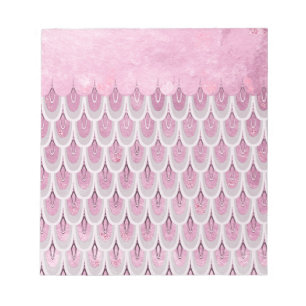 Shiny Pink Glitzer Meerjungfrau Fischskala Notizblock