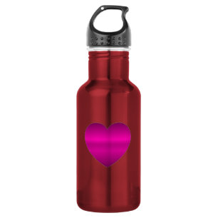 Shiny Pink Heart Trinkflasche