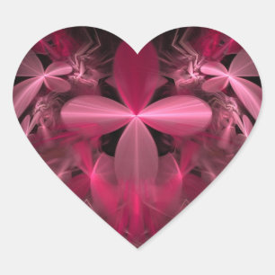 Shiny Pink Petals Herz-Aufkleber