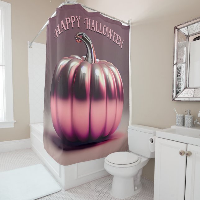 Shiny Pink Pumpkin Duschvorhang (Beispiel)