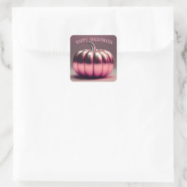 Shiny Pink Pumpkin Quadratischer Aufkleber