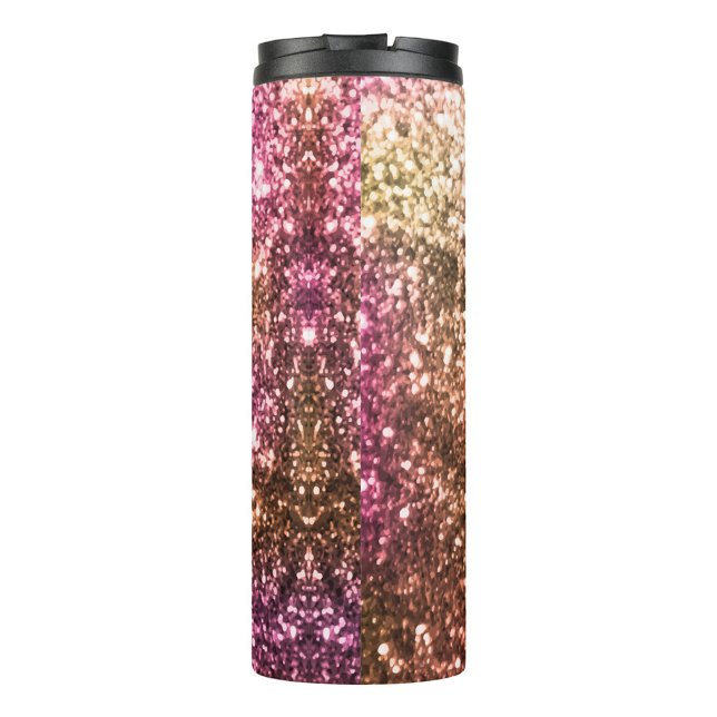 Shiny Pink Thermosbecher (A full frame shot of glitter background with a gradient of colors.  )