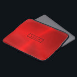 Shiny polierter metallischer Hintergrund Laptopschutzhülle<br><div class="desc">Elegante moderne Rottöne poliert metallische Textur Druck. Optionales Monogramm.</div>