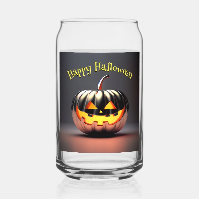 Shiny Pumpkin Halloween Dosenglas (Vorderseite)