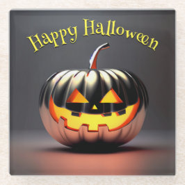Shiny Pumpkin Halloween Glasuntersetzer