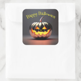 Shiny Pumpkin Halloween Quadratischer Aufkleber