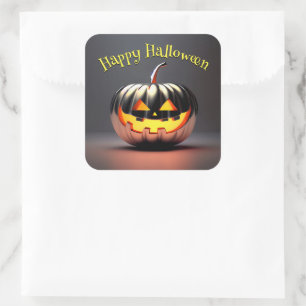 Shiny Pumpkin Halloween Quadratischer Aufkleber