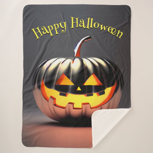 Shiny Pumpkin Halloween Sherpadecke (Vorderseite)