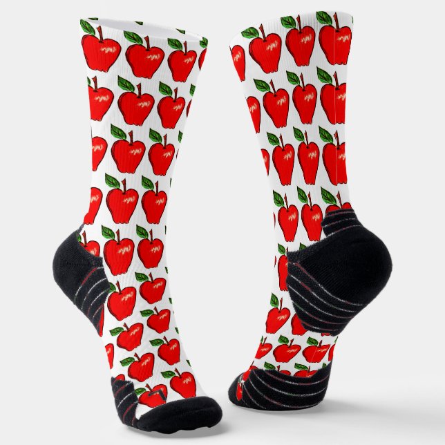 Shiny Red Apple Design Socken (Gewinkelt)