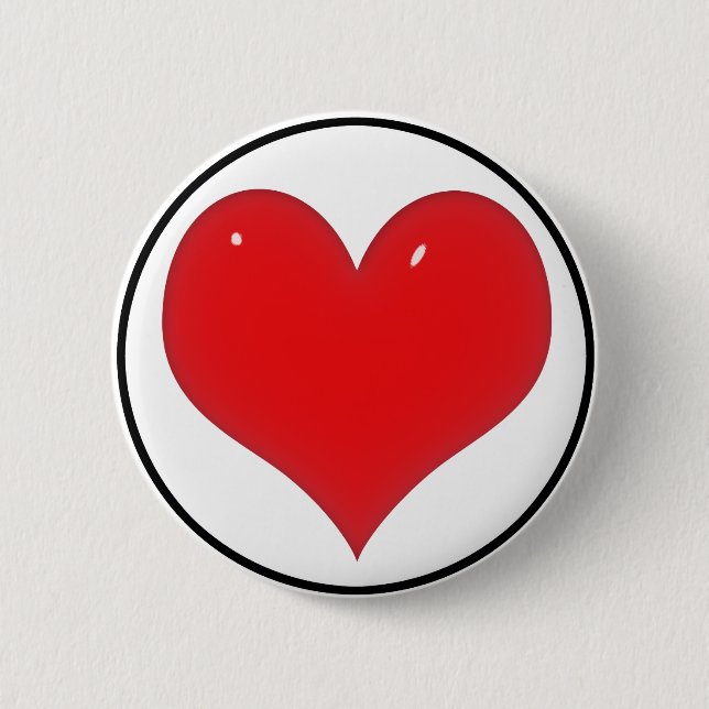 Shiny Red Heart Button (Vorderseite)