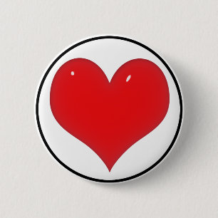 Shiny Red Heart Button