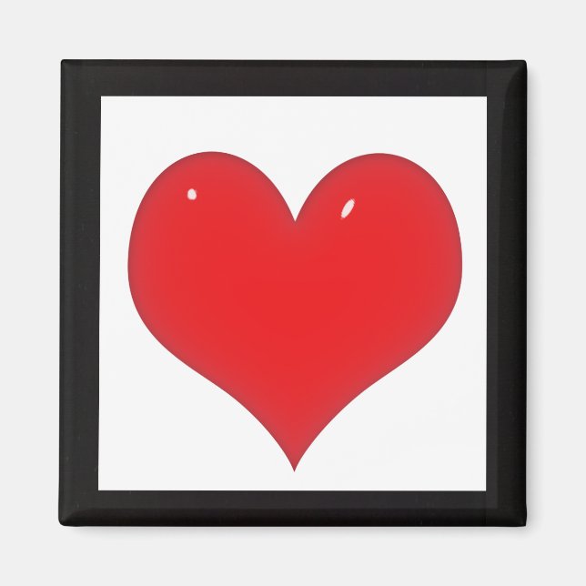 Shiny Red Heart (Ihren Text hinzufügen) Magnet (Vorne)