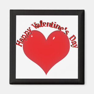 Shiny Red Heart Valentine Magnet