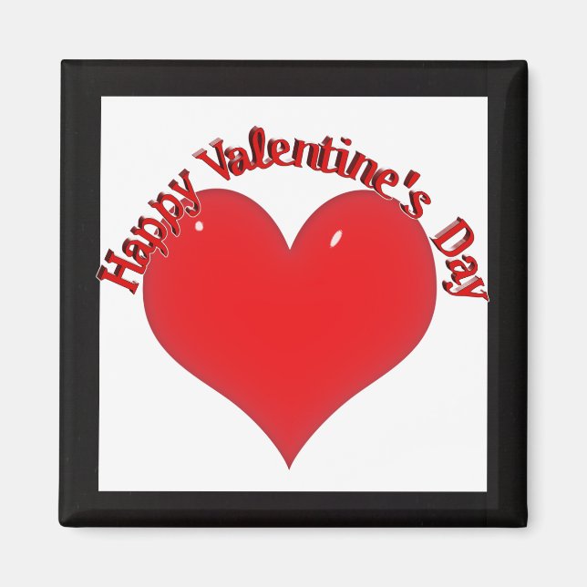 Shiny Red Heart Valentine Magnet (Vorne)