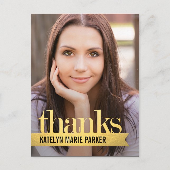 Shiny Ribbon Abschluss Danke Karte (Vorderseite)