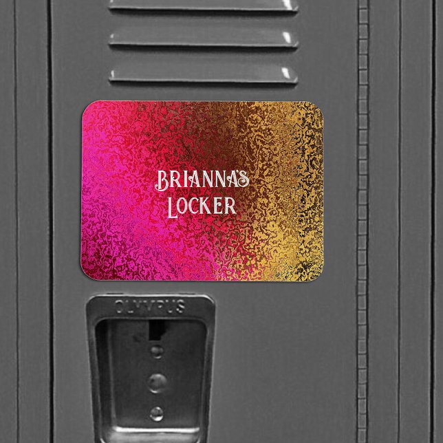 Shiny Shades of Pink & Gold Add Name Magnet (Shiny Shades of Pink & Gold Add Name Magnet)