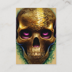Shiny Smooth Glass Look for Gold Skull Visitenkarte