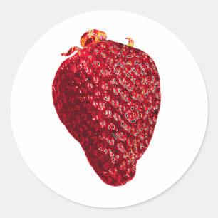 Shiny Strawberry Runder Aufkleber
