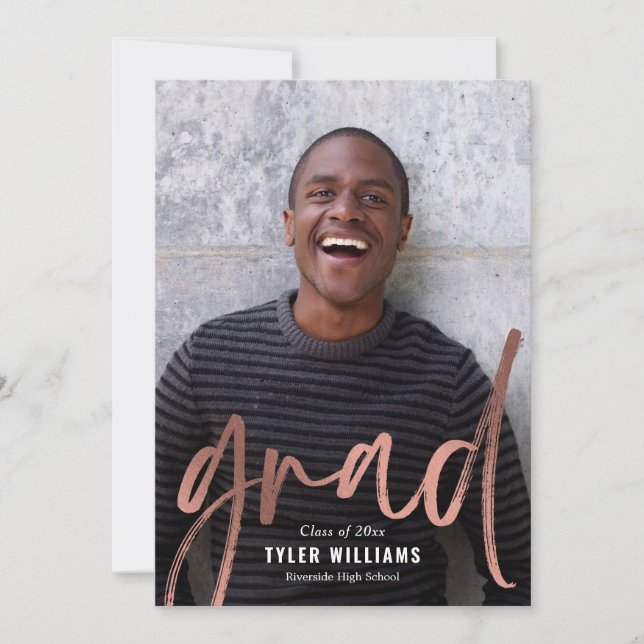 Shiny Strokes Abschluss Ankündigung Einladung (Vorderseite)