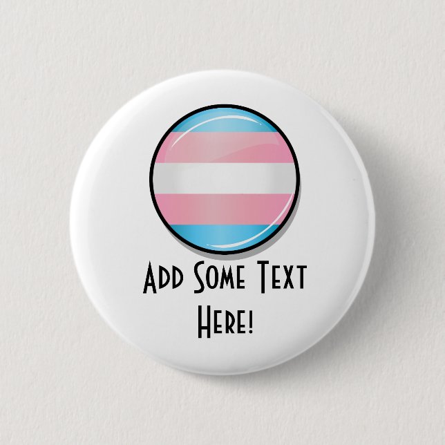 Shiny Transgender Pride Flag Button (Vorderseite)