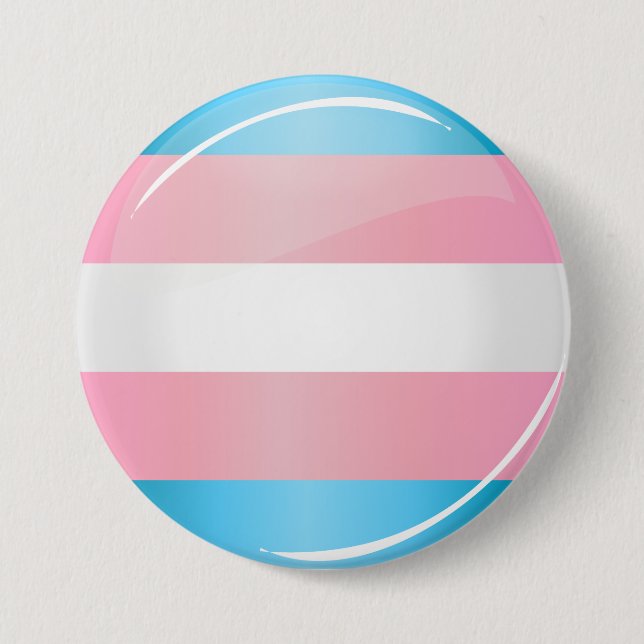 Shiny Transgender Pride Flag Button (Vorderseite)