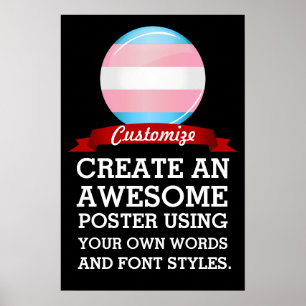 Shiny Transgender Pride Flag Poster
